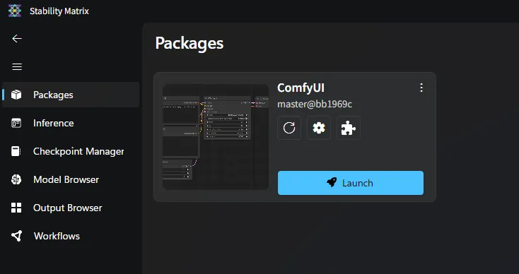 インストール後のPackages画面